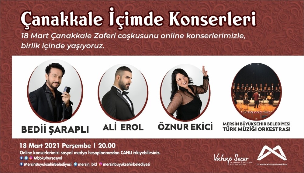 Mersin Büyükşehir Belediyesi, online konserlerle evlere konuk oluyor